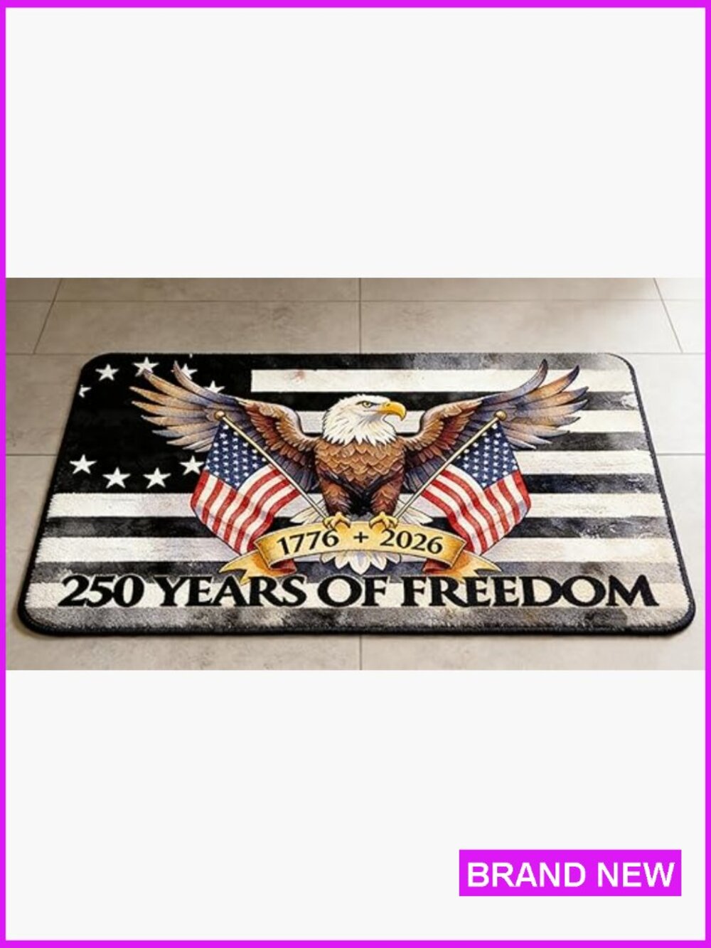 Patriotic 250th Anniversary Doormat 16x24 Inch Indoor Outdoor Front Door Mat